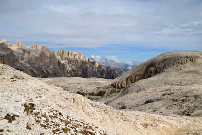 Scenic view of rocky mountains against sky