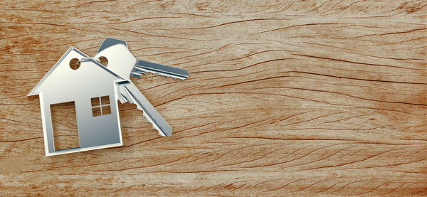 High angle view of lamp on table