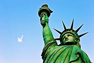 Low angle view of statue of liberty