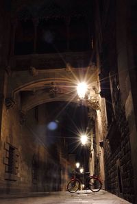 View of illuminated street light at night