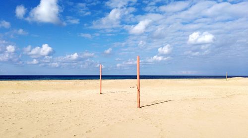 Scenic view of beach against sky