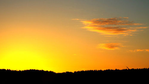 Silhouette landscape at sunset