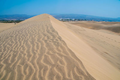 Sand dunes in a desert