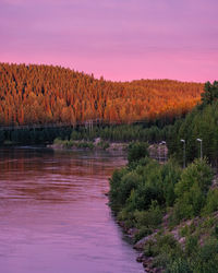 Scenic view of lake against sky during autumn