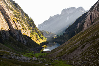 Scenic view of mountains against sky
