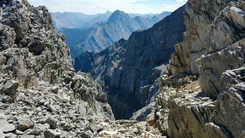 Scenic view of rocky mountains