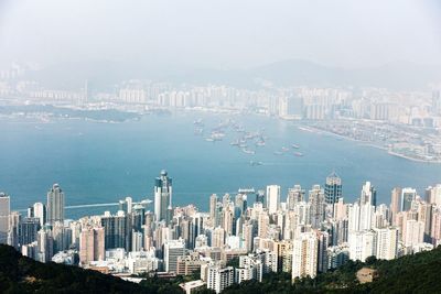 Aerial view of city buildings