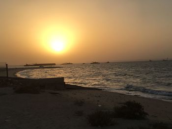 Scenic view of sunset over sea
