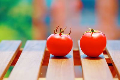 Close-up of tomatoes on table