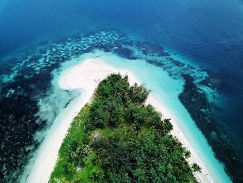 High angle view of beach