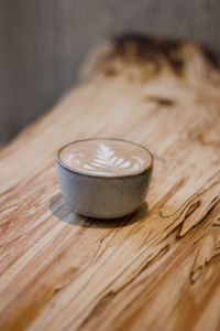 High angle view of coffee on table