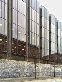 View of building through window