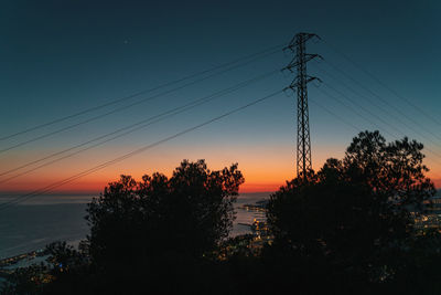 Low angle view of silhouette trees against sky at sunset