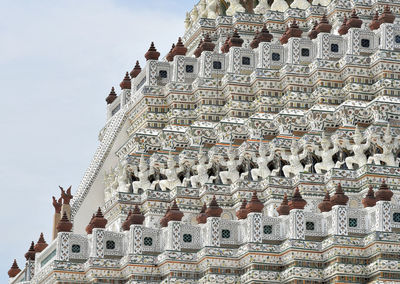 Angels sculpture decoration of stupa at wat arun temple after big renovation in 2017