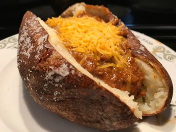 Close-up of meat on plate