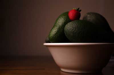 Close-up of red object on table