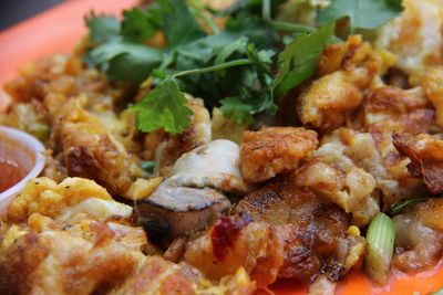 Close-up of food served in plate