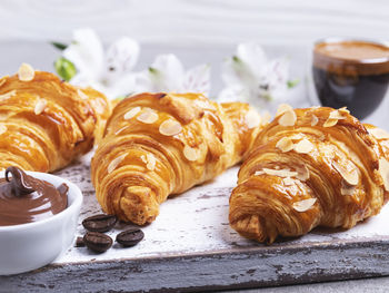 Close-up of breakfast on table