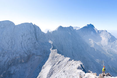 Scenic view of mountains against clear sky