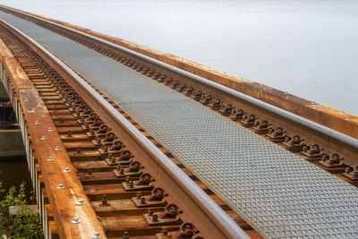 High angle view of railroad tracks 