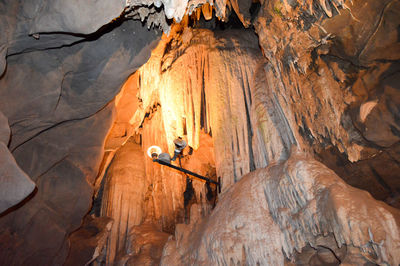 Illuminated sandstone cave