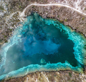 High angle view of swimming pool