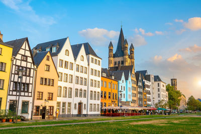 Buildings in city against sky