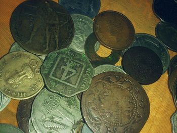 Close-up of coins