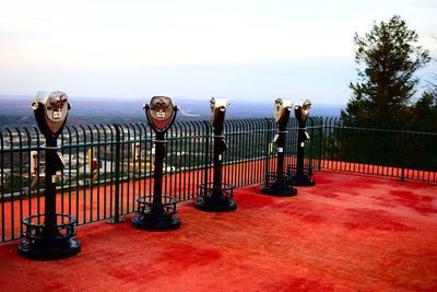 View of railing against clear sky