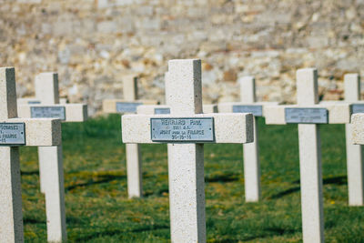 Information sign on cemetery