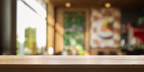 Close-up of empty table at home