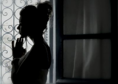 Close-up of woman standing in pond