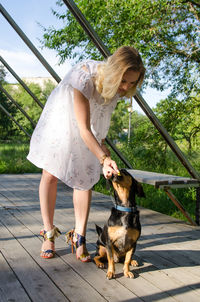 Woman with dog