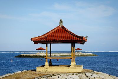 View of pier on sea