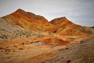 Spectacular colorful rusty sandstone and siltstone landforms of  the zhangye national geopark