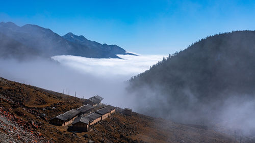 Scenic view of mountains against sky