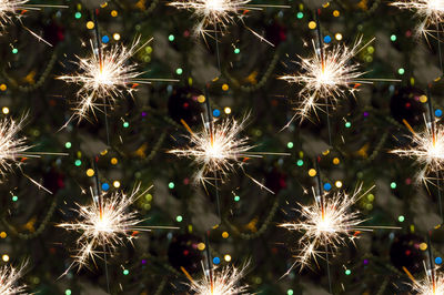 Firework display at night