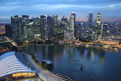 Aerial view of city at waterfront