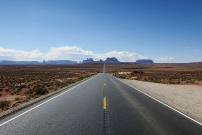 Road by landscape against sky