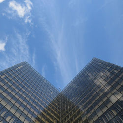 Low angle view of modern building against sky