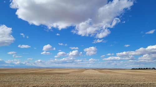 Scenic view of land against sky