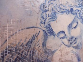 Full frame shot of painting on sand