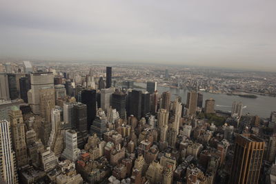 High angle view of cityscape against sky