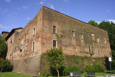 Low angle view of old building against sky