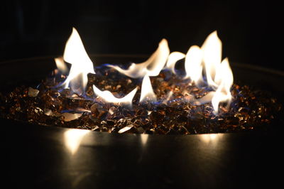 Close-up of lit candles