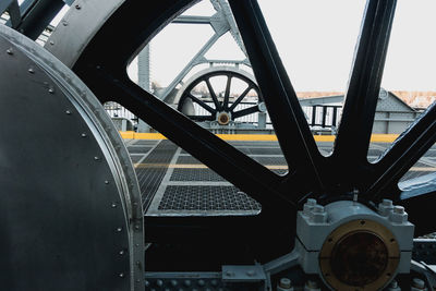 Close-up of wheel against sky