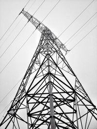 Low angle view of electricity pylon