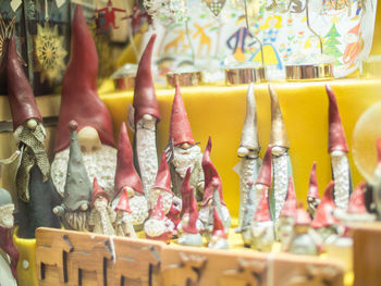 Close-up of statues for sale in market