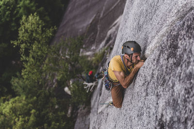 Man holding rock