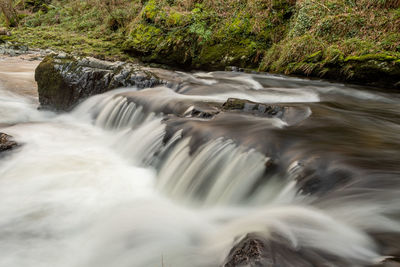 Scenic view of waterfall